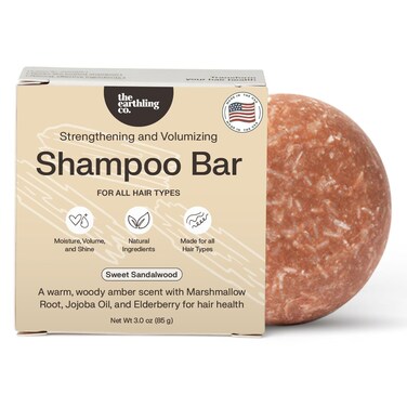 The Earthling Co Shampoo Bar  Promote Hair Growth Strengthen  Volumize All Hair Types  Paraben  Sulfate Free formula with Natural Vegan Ingredients for Dry Hair Sweet Sandalwood 3 oz
