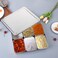 Stainless Steel Seasoning Box with Lid and Holder Tray 6 Compartments Rectangle Masala Dabba Spice Container Indian Masala Box Organizer Set for Kitchen Condiment Storage 6 Compartments