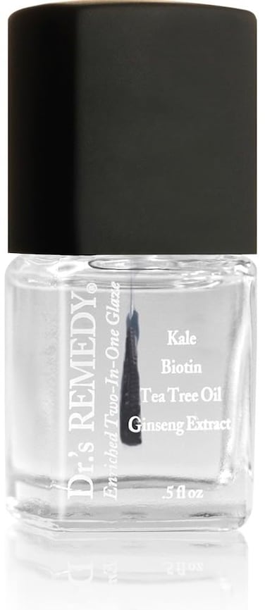 Drs Remedy Total TwoInOne Base And Top Coat Nail Polish Clear Glaze Organic Nail Polishes Quick Dry Clear Combination Base  Top Coats 05 Fl Oz
