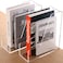 HeZone Magazine Holder Clear Acrylic Desk Organizers File Organizer for Desk Magazine Rack Desktop Book Storage Independent Vertical 1 Space2 Pack