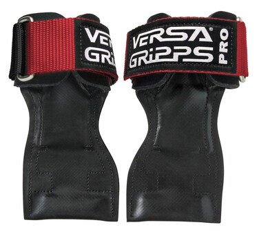 Versa Gripps Pro Made in the USA Wrist Straps for Weightlifting Alternative the Best Training Accessory Royal RedBlack S