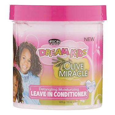 African Pride Dream Kids Olive Miracle Detangling Moisturizing LeaveIn Conditioner  Contains Olive Oil Moisturizes  Nourishes Coils  Hair Curls 15 Oz