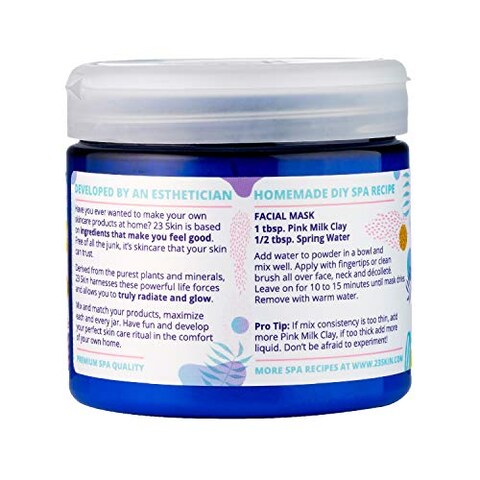 23SKIN Pink Milk Clay Mask Clean Beauty Skincare for Sensitive and Problem Skin Reduce Redness Clay Mask with Natural Lactic Acid Organic Aloa and Purifying Kaolin Clay 8 Oz