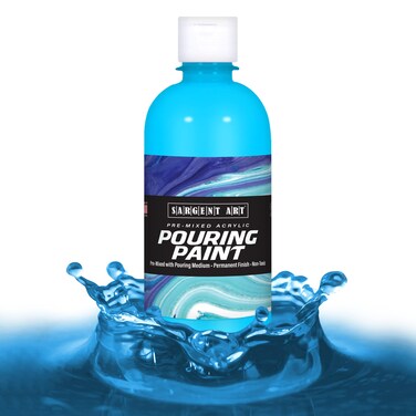 Sargent Art 267550 16oz Acrylic Pouring Neon Blue Paint