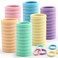100 Pcs Thick Seamless Spring Hair Ties Ponytail Holders Hair Accessories No Damage for Thick Hair Spring Colors