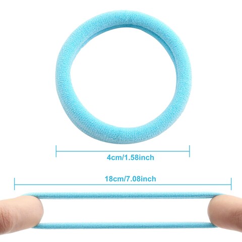 100 Pcs Thick Seamless Spring Hair Ties Ponytail Holders Hair Accessories No Damage for Thick Hair Spring Colors