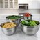 Tovolo Stainless Steel Mixing Bowls Set of 4  Metal Nesting Mixing Bowl Set with Rounded Lip for Easy Pour  Minimal Mess  Large  Small Dishwasher Safe Kitchen Supplies for Prep  Cooking