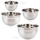 Tovolo Stainless Steel Mixing Bowls Set of 4  Metal Nesting Mixing Bowl Set with Rounded Lip for Easy Pour  Minimal Mess  Large  Small Dishwasher Safe Kitchen Supplies for Prep  Cooking
