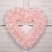 idyllic Heart Shaped Wreath Floral Rose Artificial Garland Door Wreath for Home Wedding Valentines Day decoration Pink 14 inches