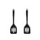 HOIRIX 2Pack Small Silicone Turner High Heat Resistant Slotted Spatula for Fish Eggs Pancakes and More 12 IN Black