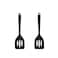 HOIRIX 2Pack Small Silicone Turner High Heat Resistant Slotted Spatula for Fish Eggs Pancakes and More 12 IN Black