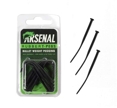 RITEHITE Arsenal Rubber TStop Pegs  Make sure your Arsenal Tungsten Weights stay secure and in place when skipping punching and casting your rigs Comes in sizes small or large Large