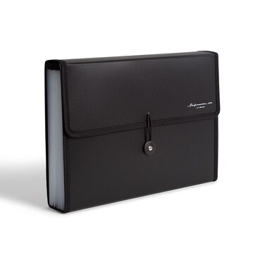 U Brands Expandable 13Pocket Performance Poly File Folder Black 1 Count