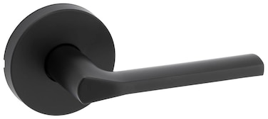 Kwikset 720LSLRDT514 Lisbon Lever with Round Rose Passage Door Lock with 6AL Latch and RCS Strike Iron Black Finish
