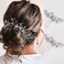 Easedaily Crystal Bride Wedding Hair Pins Silver Rhinestone Bridal Hair Pieces Pearl Hair Accessories for Women and Girls 2 pieces