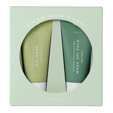 AXISY Mask Now Glow Later Wash Off Mask Duo Set  Clay Mask Gel Mask  Mugwort Mask  Korean Skincare  30ml