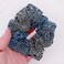 Embellished Sparkly Blue Crystal Scrunchie Hair Tie Ponytail Holder Accessory for Women