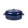 IMUSA USA 18 Traditional Vintage Style Blue Speckled Enamel on Steel Covered Oval Roaster