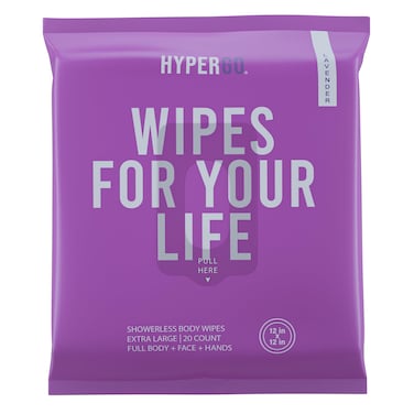 HyperGo Body Wipes  No Rinse Wet Wipes for Adults All Natural Shower Bathing Wipes Refreshing Body and Face Cleansing Wipes for Women and Men 20 Extra Large Disposable Washcloths 12x12 Lavender
