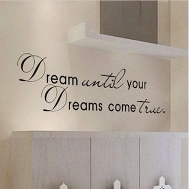 Picniva Black 5 X 24 Dream Until Your Dreams Come True Wall Famous PVC Wall Sticker Decal Quote Art Vinyl