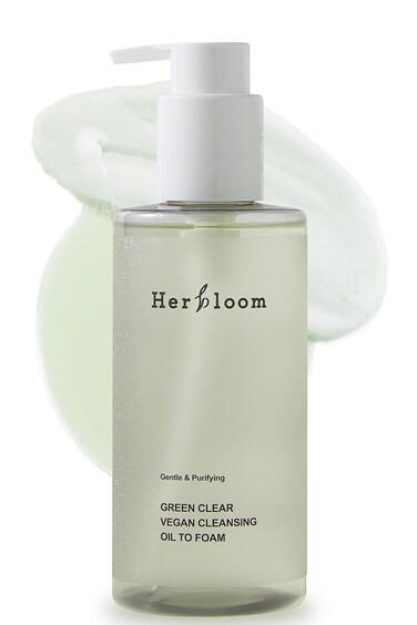 herbloom Green Clear Vegan Cleansing Oil to Foam  Korean Cleanser pH Balanced Mild Foam Cleanser Oil Based Cleanser Sulfate Free Vegan Skincare  676 floz