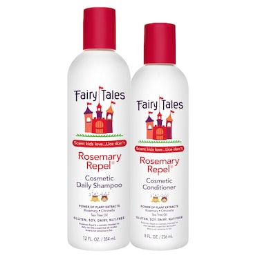 Fairy Tales Rosemary Repel Shampoo 12 fl oz and Conditioner 8 fl oz Duo Kids Like the Smell Lice Do Not