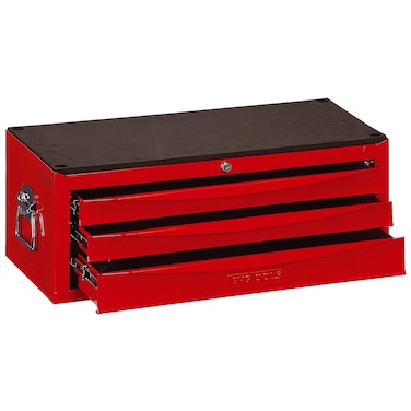 Teng Tools 3 Drawer Professional Portable Steel Lockable Red SV Middle Tool Box  TC803USV