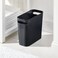 mDesign Plastic Small Trash Can 15 Gallon57Liter Wastebasket Narrow Garbage Bin with Handles for Bathroom Laundry Home Office  Holds Waste Recycling 10 High Aura Collection Black