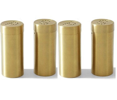 2Pcs Stainl Steel Salt Pepper Salt Pepper Shakers Coarsen  Gold 88X38cm