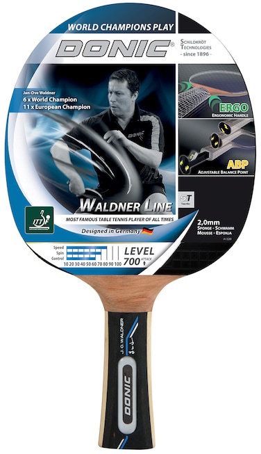 DonicSchildkrt Waldner 700 Table Tennis Bat ABP Handle 20 mm Sponge 3Star Donic Pad  ITTF 754872