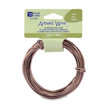 Artistic Wire 12 Gauge Round Anodized Aluminum Craft Wire 393 Brown