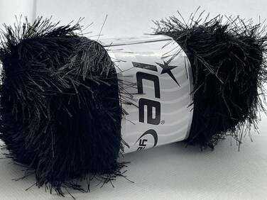 Black Eyelash Yarn  100 Gram 353 Ounces 164 Yards 150 Meters Polyester Ice Yarns Eyelash 100gr no 22697 1 Skein