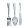 Deco 79 Aluminum Metal Utensils Home Decor Set of 3 Wall Art 4W 23H Silver 3 Count