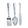 Deco 79 Aluminum Metal Utensils Home Decor Set of 3 Wall Art 4W 23H Silver 3 Count