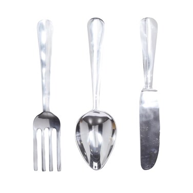 Deco 79 Aluminum Metal Utensils Home Decor Set of 3 Wall Art 4W 23H Silver 3 Count