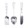 Deco 79 Aluminum Metal Utensils Home Decor Set of 3 Wall Art 4W 23H Silver 3 Count