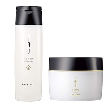 Lebel IAU Serum Cleansing Hair Shampoo 200ml  Lebel IAU Serum Hair Mask 170g Set Green Tea Set