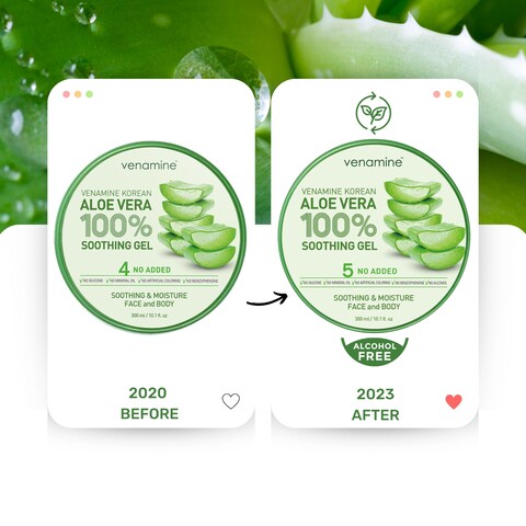 VENAMINE Korean Aloe Vera Soothing  Moisture Gel 100 For Face And Body organic pure aloe vera gel 300ml