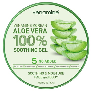 VENAMINE Korean Aloe Vera Soothing  Moisture Gel 100 For Face And Body organic pure aloe vera gel 300ml