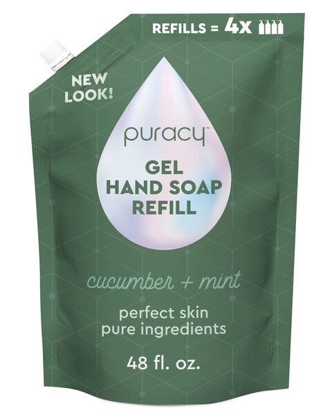 Puracy Organic Hand Soap Professional Hand Washers Weve All Become Moisturizing Natural Gel Hand Wash Soap Liquid Hand Soap Refills for Soft Skin Refill Cucumber  Mint 48 Ounce