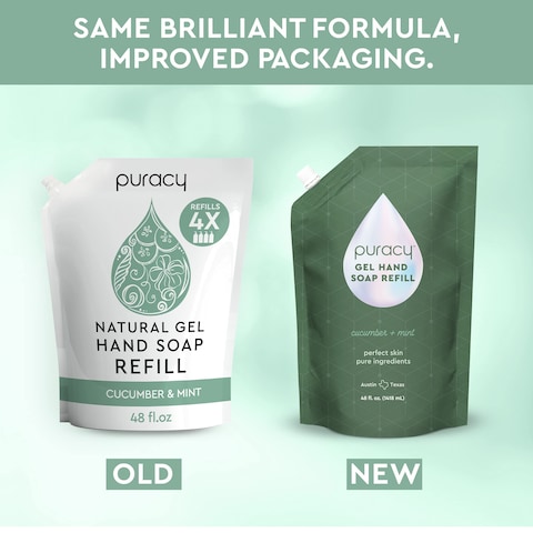 Puracy Organic Hand Soap Professional Hand Washers Weve All Become Moisturizing Natural Gel Hand Wash Soap Liquid Hand Soap Refills for Soft Skin Refill Cucumber  Mint 48 Ounce