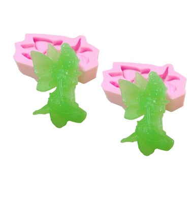 2pcs Butterfly Fairy Fondant Silicone Molds Little Angel Cake Topper Decor Mold Cupcake Decoration Baking Tools Chocolate Gumpaste Cooking Silicone Moule