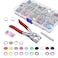 200 Sets Snaps Fasteners Kit 95mm 10 Colors Metal Prong Ring Button Hollow and Solid Metal Prong Snaps Buttons with Fastener Pliers Press Tool for Sewing and Crafting