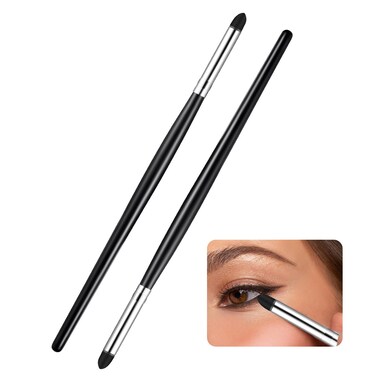 2 Pcs Eyeliner Smudge Brush Pencil Soft Makeup Tool Eyeshadow Blending Brush Eye Pencil Brush Eyeliner Smudge Tool Set for Eyeliner Blending Eye Shadow Liner Sponge 62 Inch