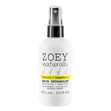Zoey Naturals  Vanilla Grapefruit Hair Detangler Spray for Kids  Moisturizes Scalp  Fights Tangles  Dry Hair  NonToxic TearFree LeaveIn Conditioner Treatment for Babies  Made in the USA 4 Oz