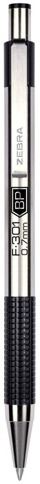 Zebra F301 Ballpoint Stainless Steel Black