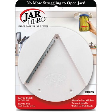 Jar Hero  Under Cabinet Jar Lid  Bottle Opener  Opens Any Size Jar  Effortless Jar Opener For Weak Hands  Seniors with Arthritis