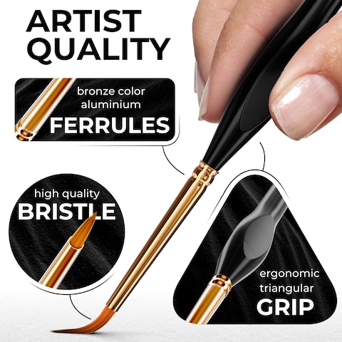 Professional Miniature Paint Brushes  Paint Brush Set of 10 Detail Paint Brushes  for Fine  Art Painting  wComfortable Grip Handles  Perfect for Acrylic Watercolor Oil Models Warhammer 40k