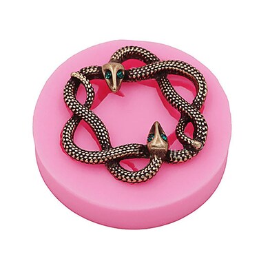 3D Snake Serpents Shape Silicone Mold for Handmade DIY Pendant Desserts Jello Jelly Shots Pudding Epoxy Crafting Tool Projects Gum Paste Resin Fondant Cake Topper Decoration Candy Trinket Crystal