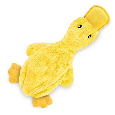 Best Pet Supplies Crinkle Dog Toy for Small Medium and Large Breeds Cute No Stuffing Duck with Soft Squeaker Fun for Indoor Puppies and Senior Pups Plush No Mess Chew and Play  Yellow